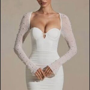 ✨ Oh Polly White Embellished Long Sleeve Mini Dress | UK 8 / US 4 ✨